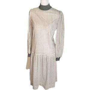 Vintage Striped Long Sleeve Drop Waist Dress by Nancy’s